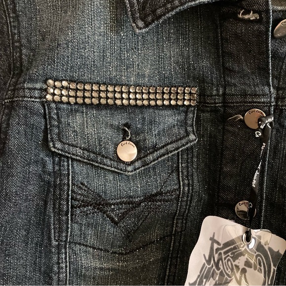 Crest Cropped Denim Jean Jacket | NWT - Picture 8 of 11